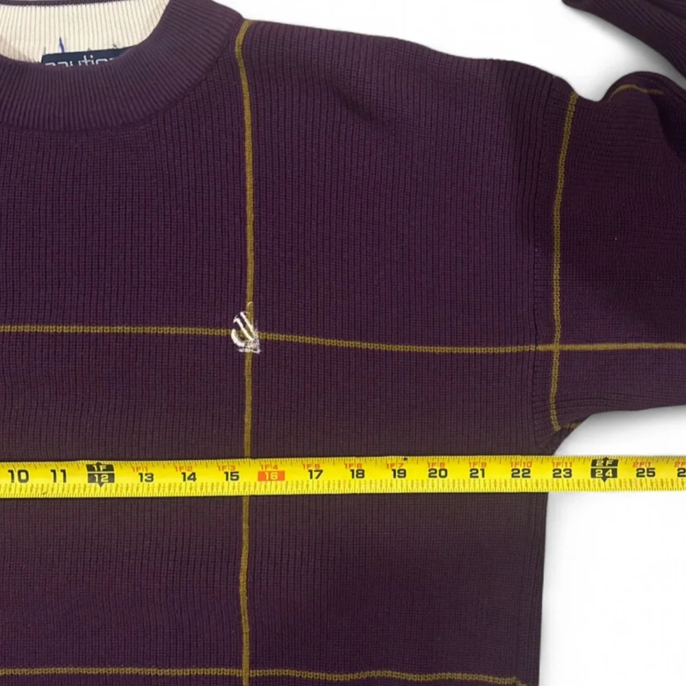 Vintage Nautica Purple/Gold Crewneck Sweater Size Men’s Large